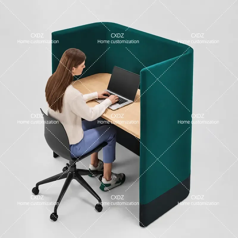 Creative Desk Screen Partition Office Soft Bag Cloth Surface Enclosed High Efficiency Computer Desk Station