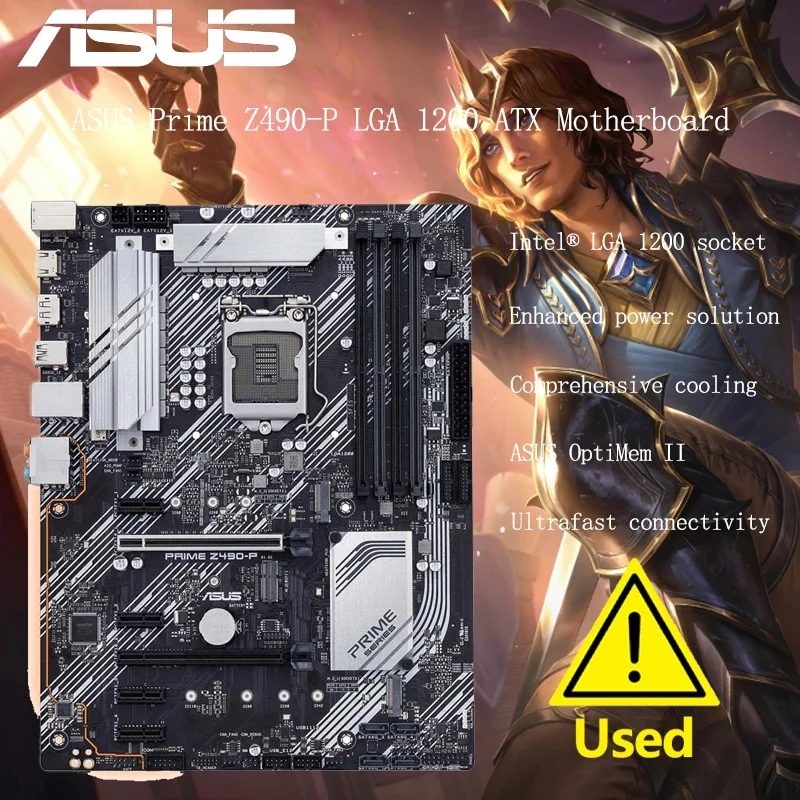 اللوحة الأم Asus Z490-P LGA1200 سعة 128 جيجابايت DDR4 PCI-E 3.0 M.2 USB3.2 ATX اللوحة الرئيسية