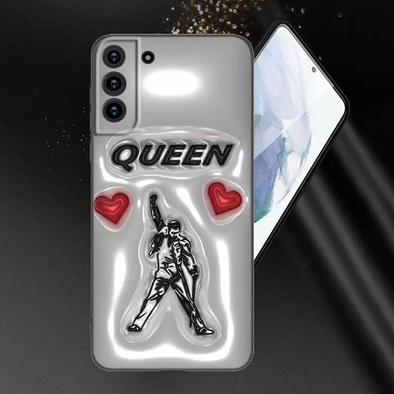 Freddie Mercury Queen Phone Case For Samsung Galaxy S23 S21 S20 FE S24 S22 Ultra S10E S10 S9 S8 Plus Black Silicone Cover