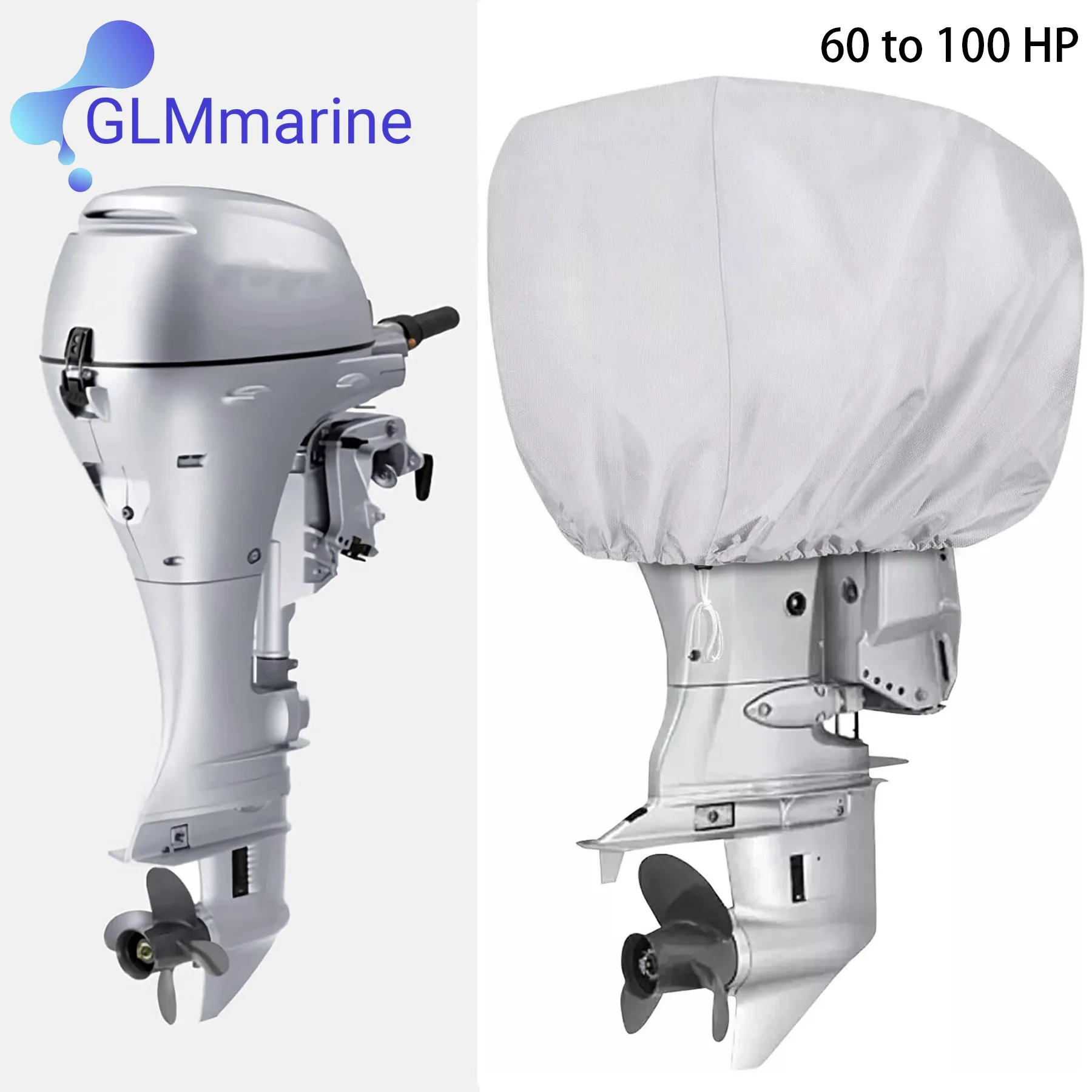 

Boat Motor 60-100 HP Outboard Engine Cover, Waterproof High-Density Silver