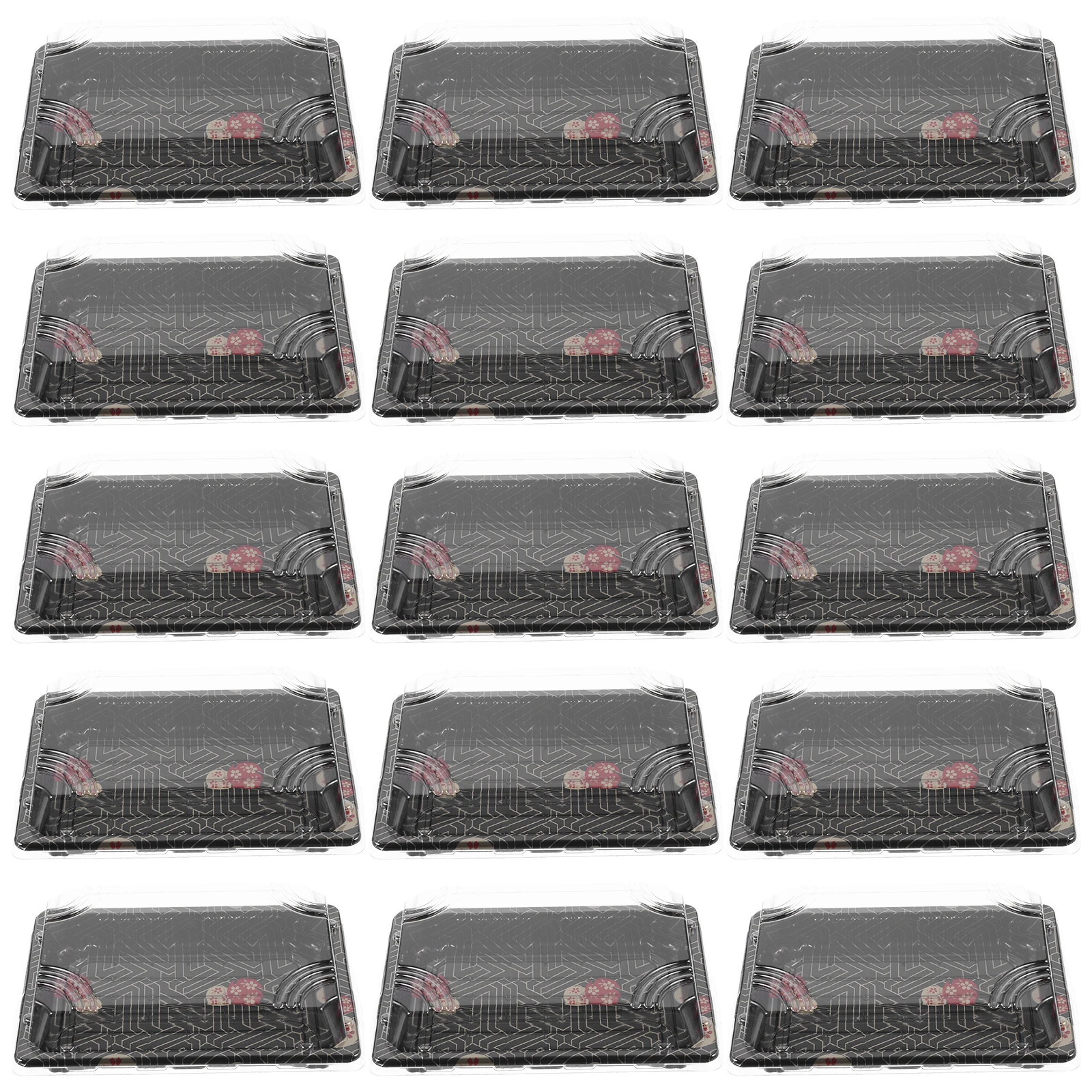 

25 pcs Sushi Clear Lid Sushi Tray Reusable Containers Packing Salmon Tray Japanese Style Portable Practical Storage