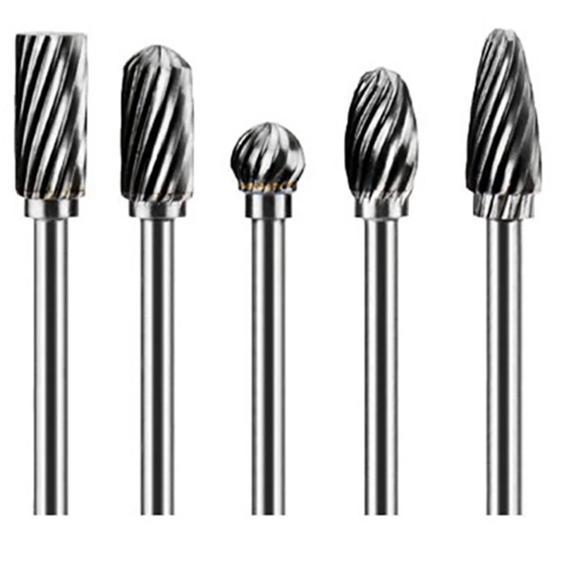 

A45I Carbide File 3X6 Metal Electric Grinding Head Woodworking Carving Single Groove File 10 Pieces Mini Drill Set