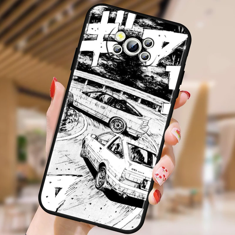 Cool Cute Initial D For Xiaomi Mi Poco F5 F4 F3 X6 X5 X4 X3 M6 M5 M5S M4 M3 C65 Pro GT NFC 5G Black Soft Phone Case image 3