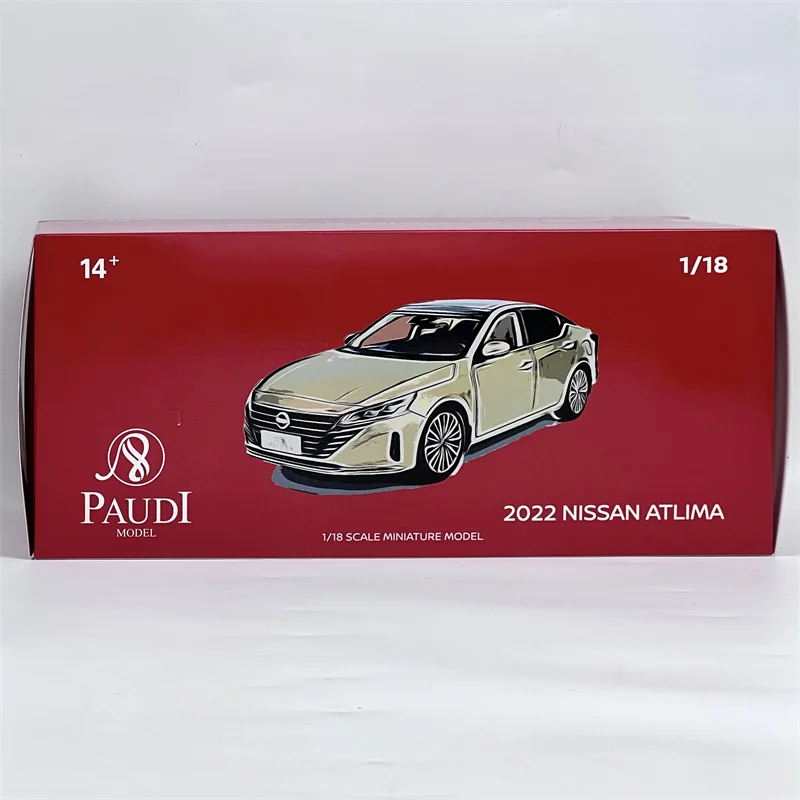 Escala 1:18 nissan altima 2022 modelo de carro de metal 1/18 diecast miniatura simulação veículo brinquedos hobbies coleção presentes masculinos