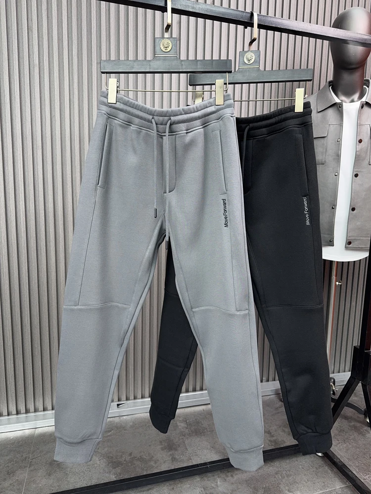 

Thiened Fce Широкие брюки Мужские осенне-зимние повседневные спортивные штаны Брюки с манжетами 3D пошив Мужские брюки для отдыха