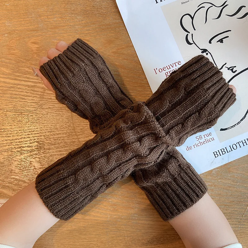 أزياء نصف اصبع الحياكة العجين المقلي التقلبات كم كم المعصم الحرس سترة طويلة الأكمام السفر في الهواء الطلق الدافئة اليد كم