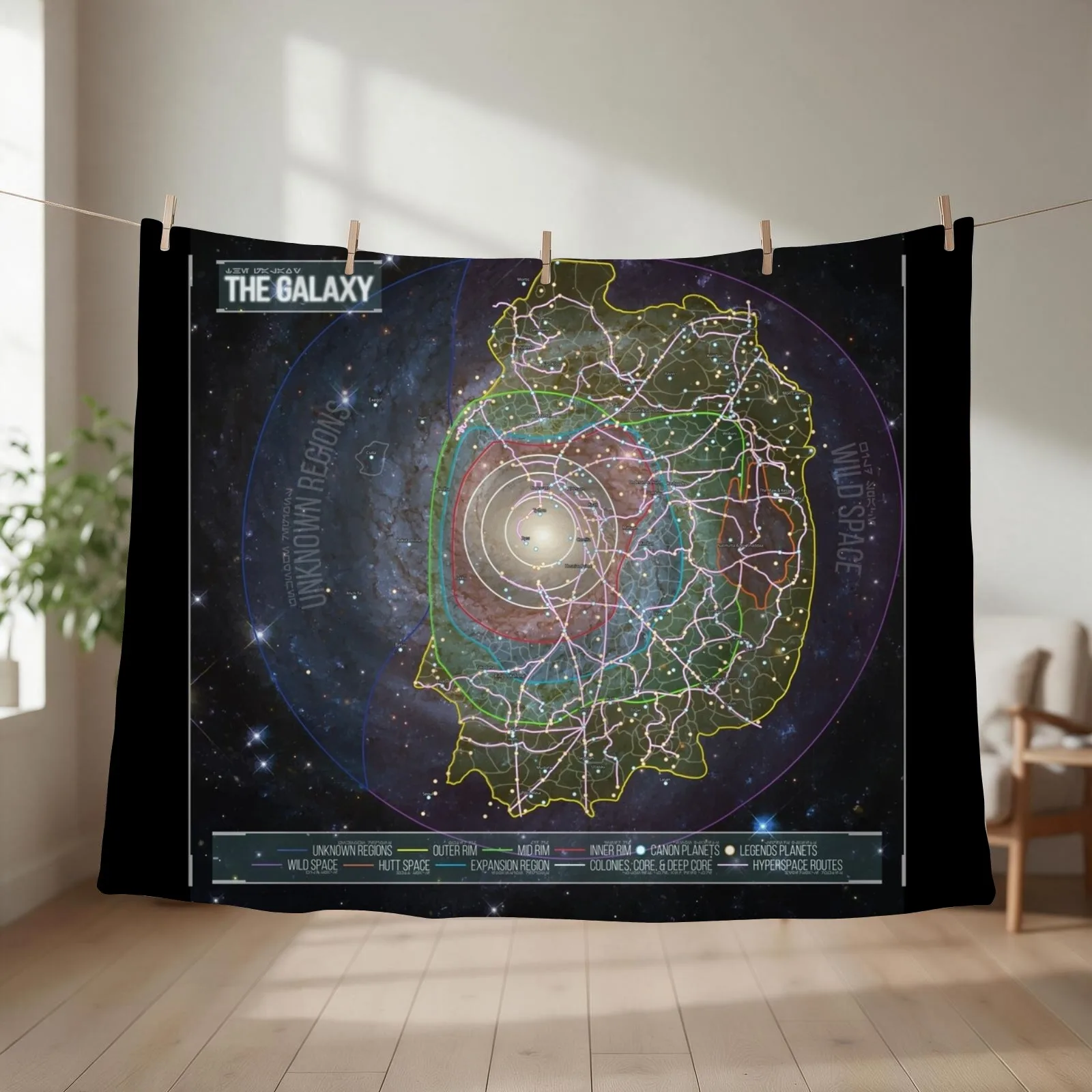 The Galaxy Throw Blanket couch cozy soft plush fuzzy picnic outdoor blanket
