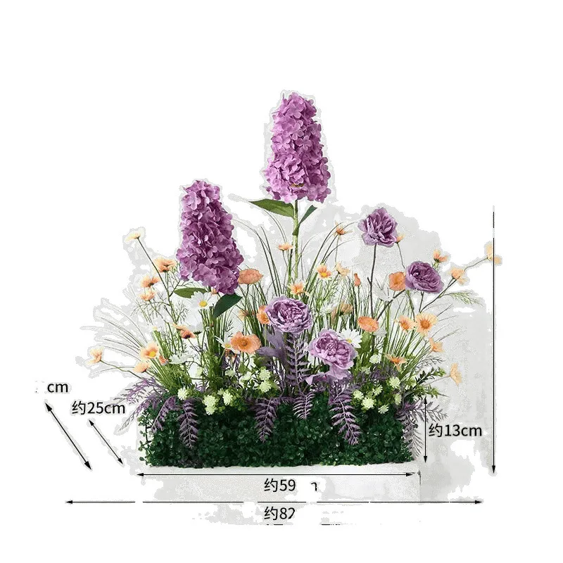 

Simulation flower landscaping, fake flower and fake grass decoration, indoor large green plant decoration, soft decoration flora