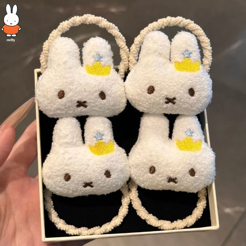 

Kawaii Miffy Crown Hair Circle Super Cute All Tie Hair Small Rubber Band Sweet Japanese and Korean Simple Hair Accessories