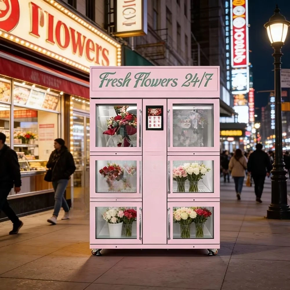 FOODLINE Manufacturer Supply Flower Vending Locker Multi-Layer Storage Bouquet Vending Machine for Global Retail Partners