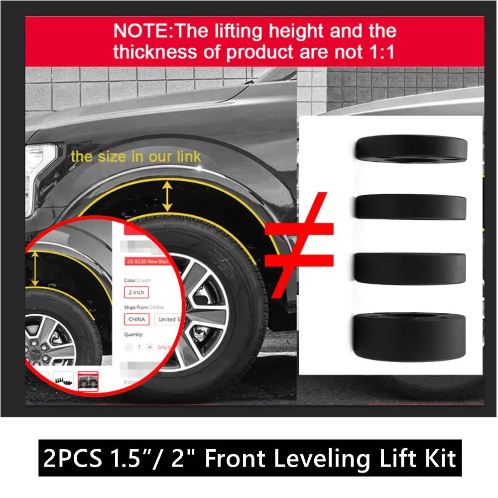 2 PCS Front Leveling Lift Kit For 2004-2019 Ford F150 2WD And 4WD Strut Spacers 1.5\'\' Inch 2\'\' In Suspension Lifts Kits