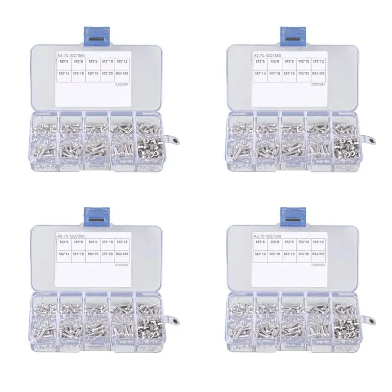 

Набор крепежных элементов ABWZ-1360Pcs: винты и гайки M3 с шестигранной головкой из нержавеющей стали