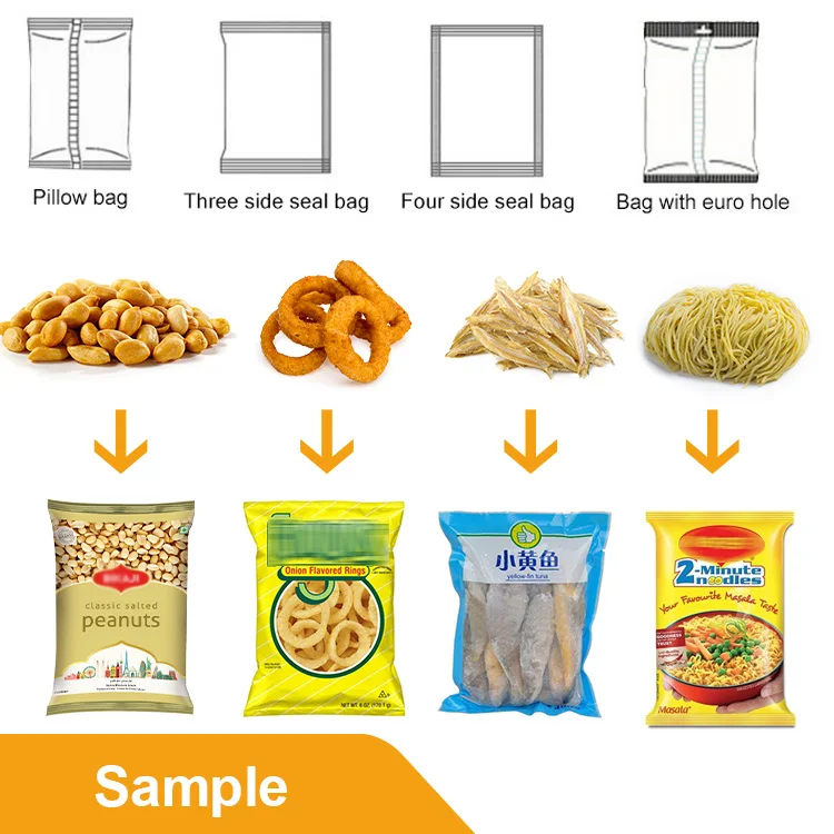 High-speed semi-automatic sachet bag snack banana potato plantain slice packaging machine