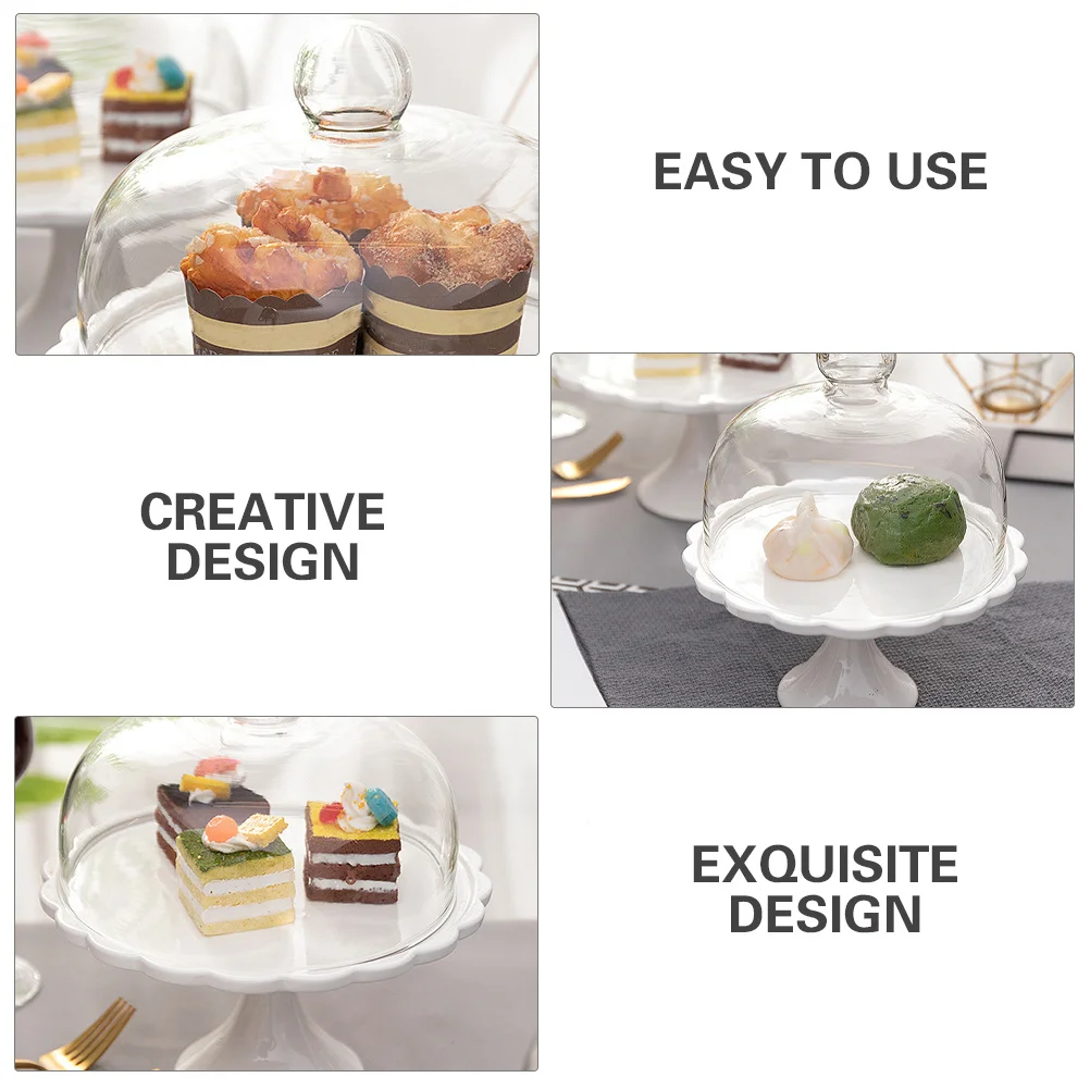 غطاء طعام مريح، حامل عرض الكيك، تصميم بسيط، صينية آمنة متعددة الأغراض للاستخدام المنزلي، غطاء طعام، طبق كيك بسيط