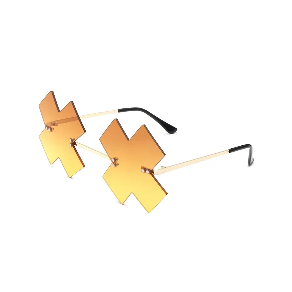 Game Guilty Gear Happy Chaos Cosplay Glasses Yellow Irregular Funny Eyewear Metal Plastic Glasses Halloween Costume Accessories