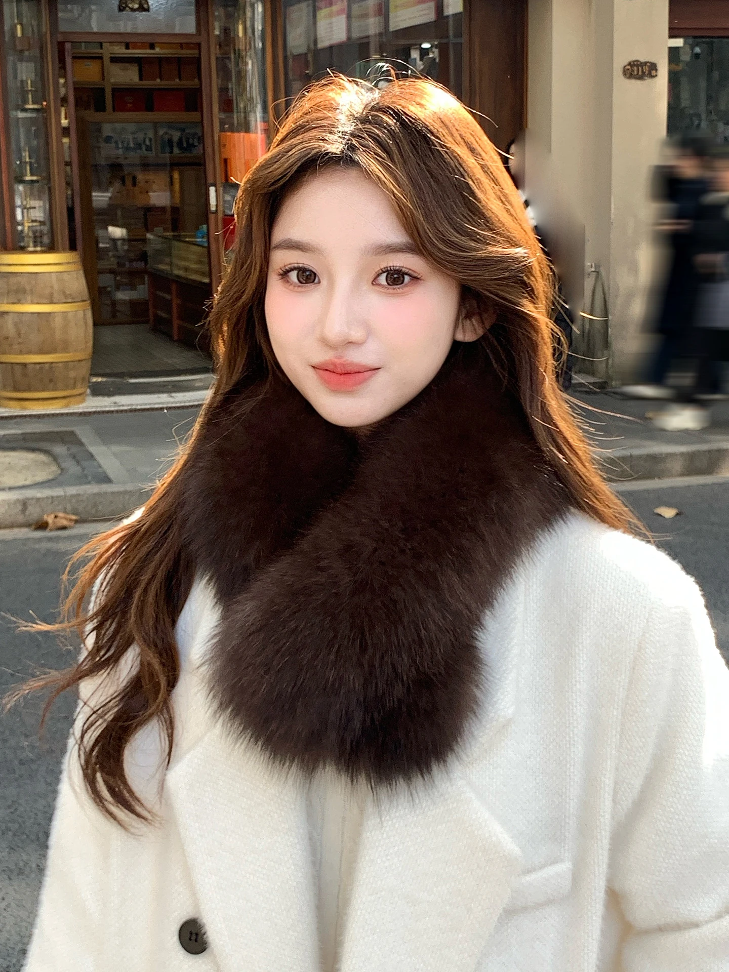 korean-sle-thiened-double-sided-fur-scarf-rabbit-fur-lined-warmth-ne-warmer-youth-women-color-winter-scarf