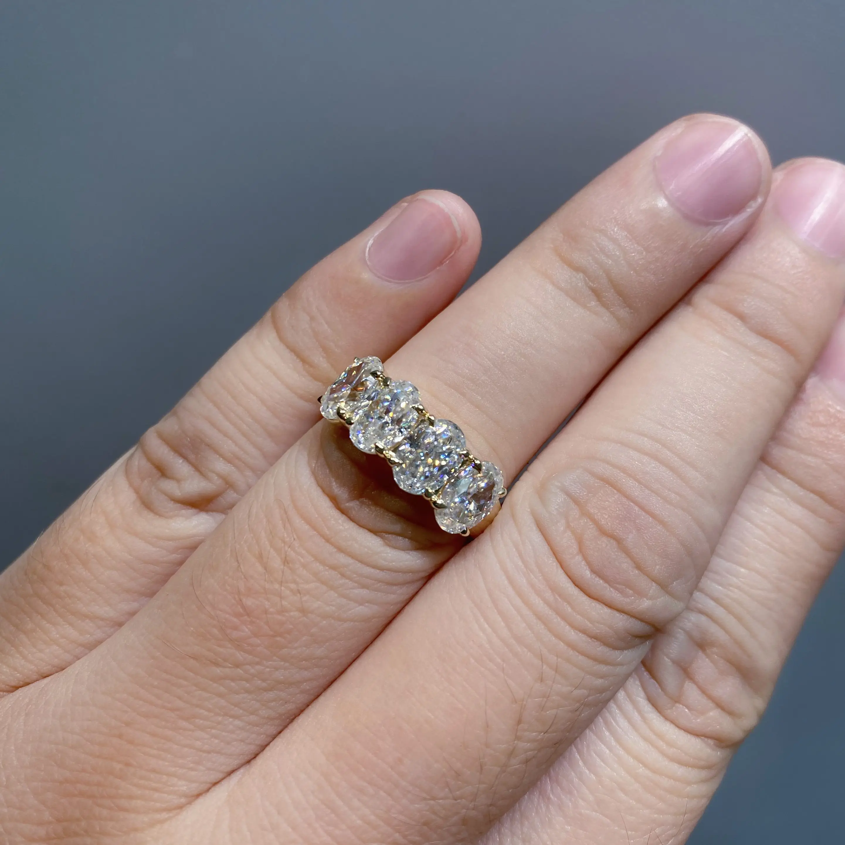 Auaogepel 1 karat Oval Moissanite 18K perhiasan emas putih asli cincin emas perak 925 perhiasan mewah bersertifikat aksesoris wanita