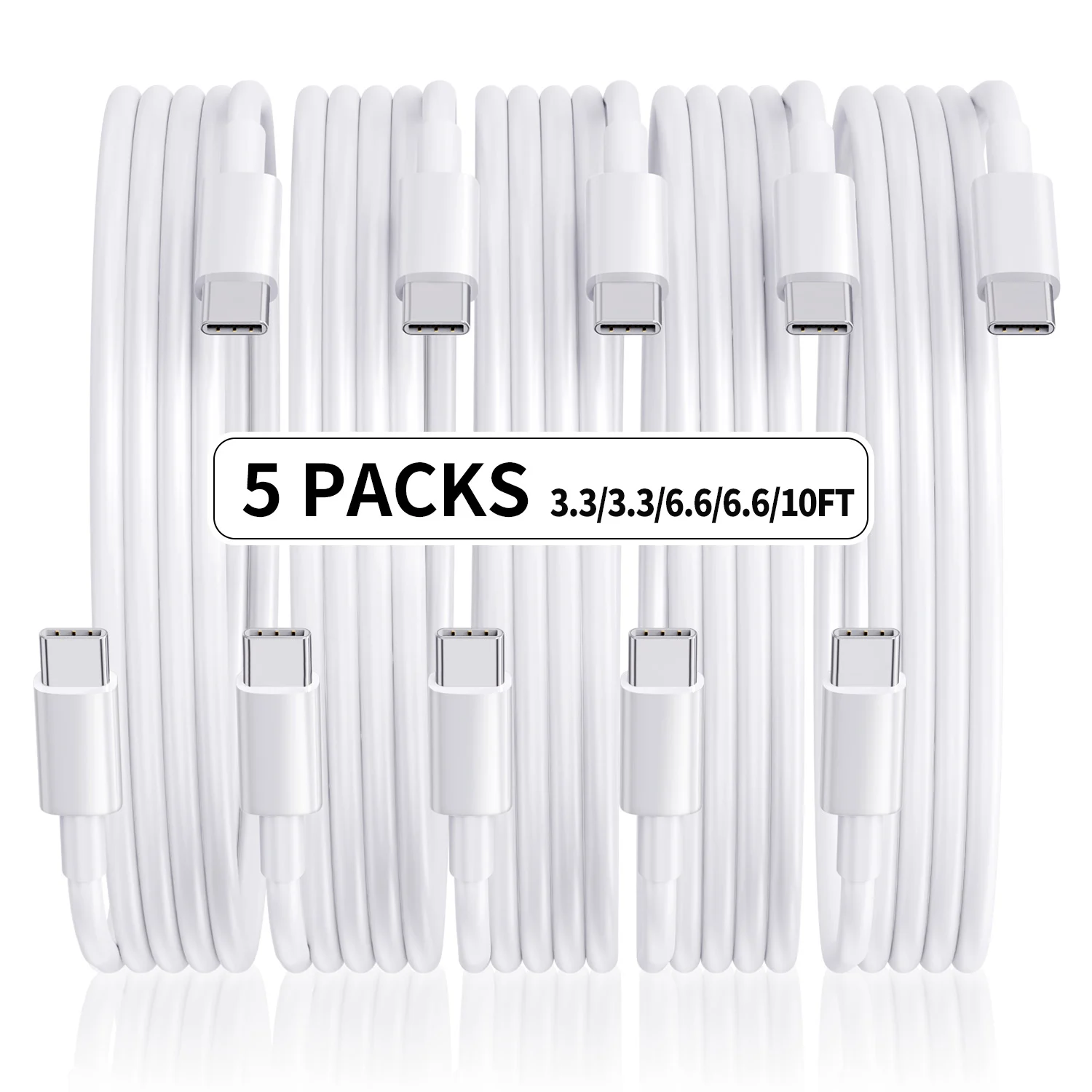 

Кабель USB Type-C на Type-C, 5 шт., 60 Вт, 3 А