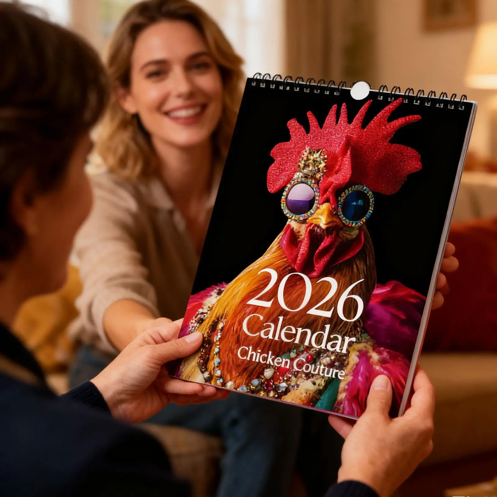 

2026 Hen Theme Wall Calendar 12 Months of Charming Natural Illustrations Funny & Functional Decor for Home Office Classroom