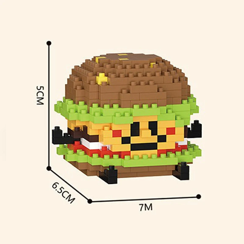 Delicious Food Assemble Building Blocks Cute Various Cartoon Food Image Building blocks Assemble Toys Kids Birthday Gifts