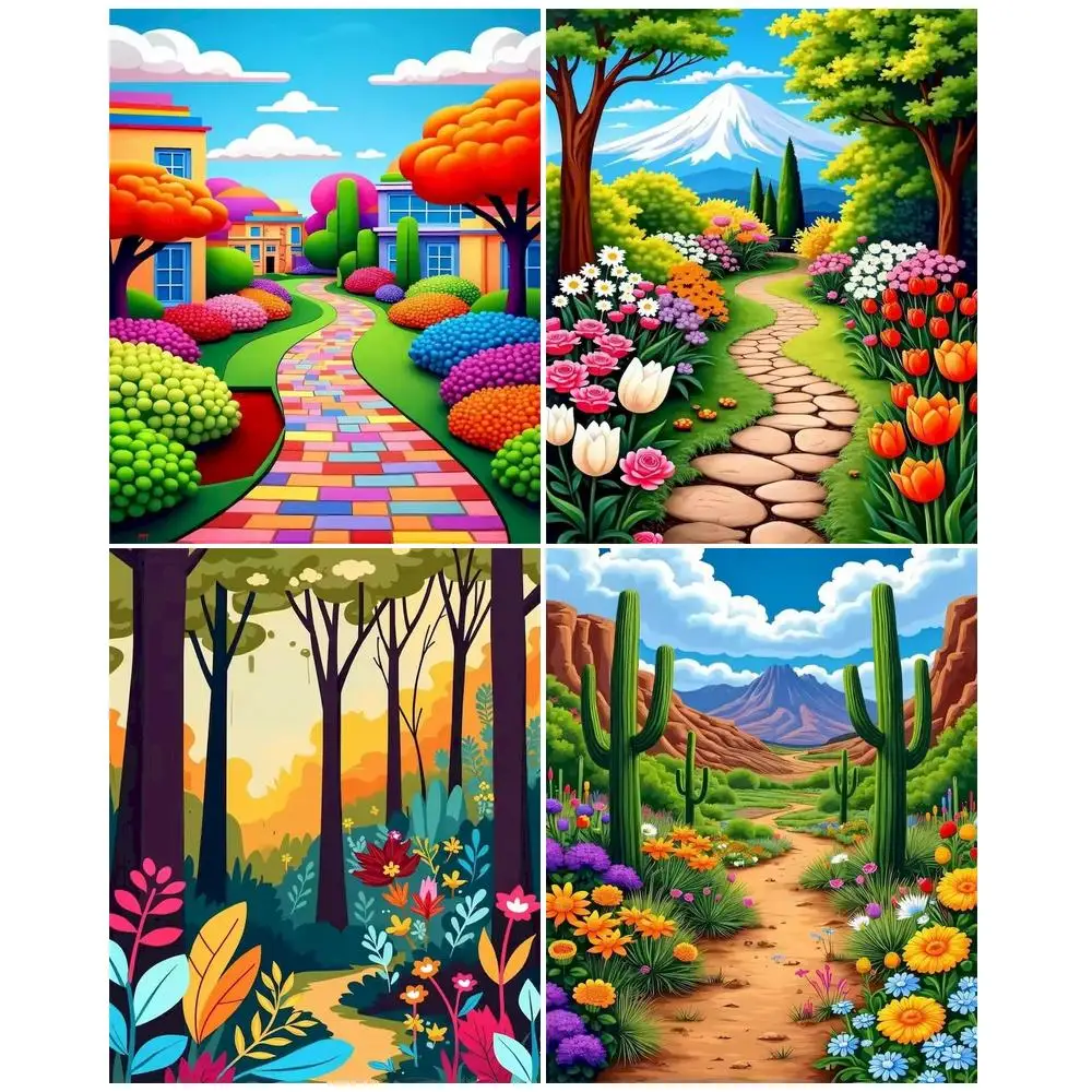 

GATYZTORY Oil Painting By Numbers Drawing On Canvas With Frame Wall Art Picture Landscape Handicraft Handiwork Art Painting Deco