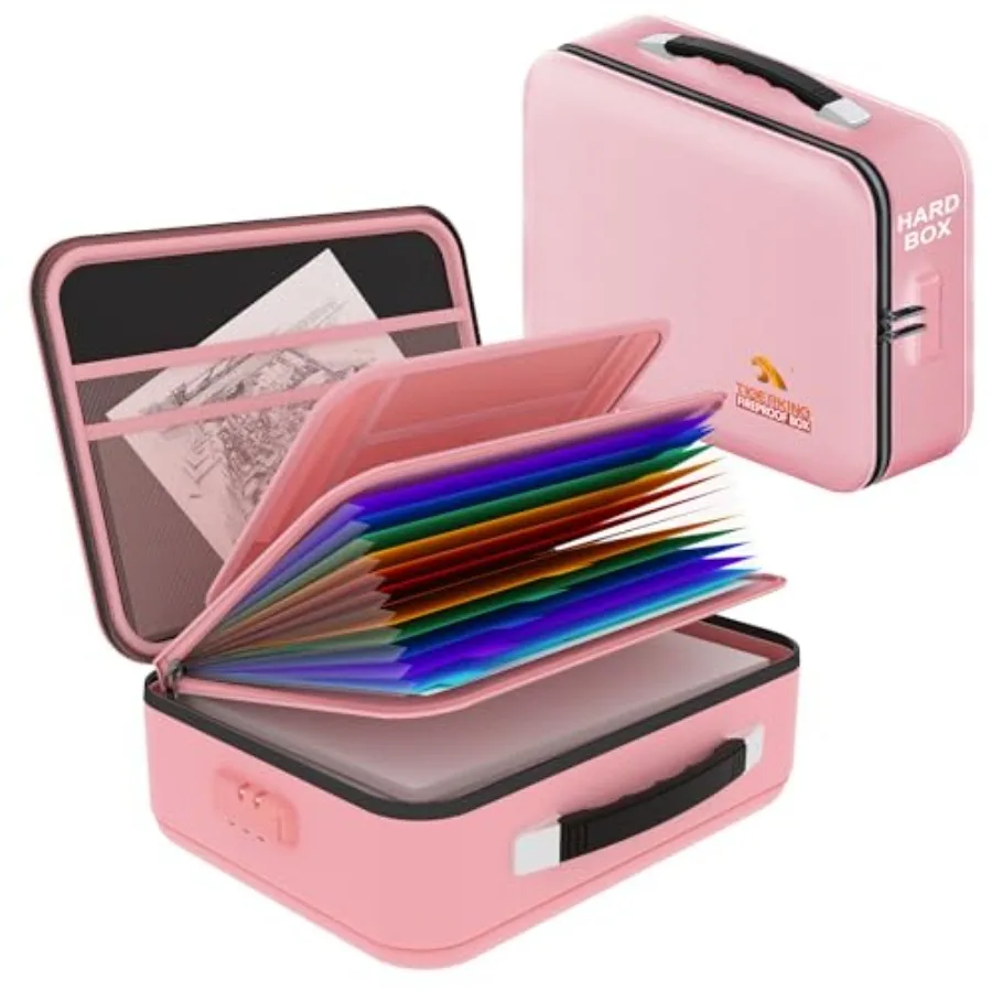 

Fireproof Document Box Hard Shell Fire Proof File Box for Documents with Combination Lock File Safe Boxs Fireproof Waterproof w