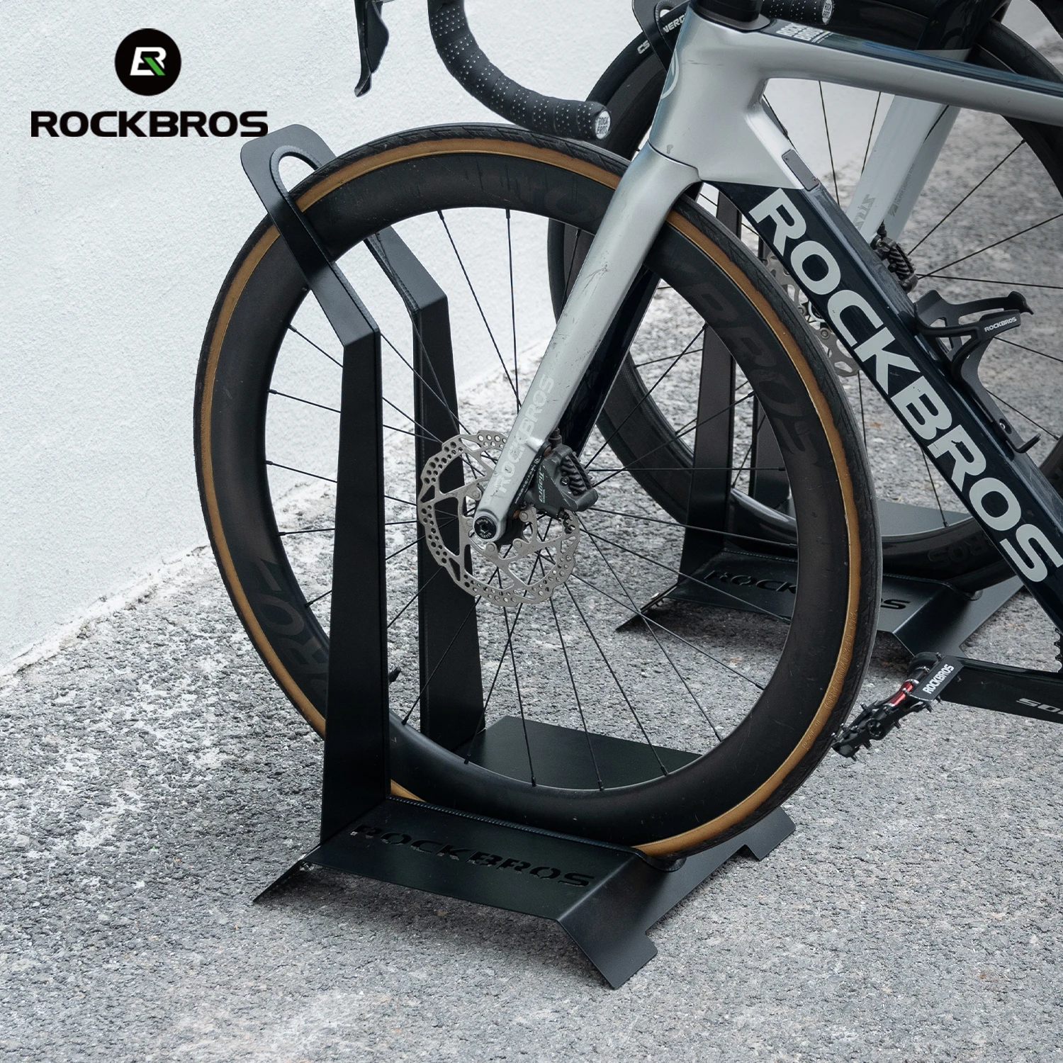 ROCKBROS Bike Parking Rack L-Shaped Carbon Steel Parking Rack 2.29MM Thickened Stable Parking