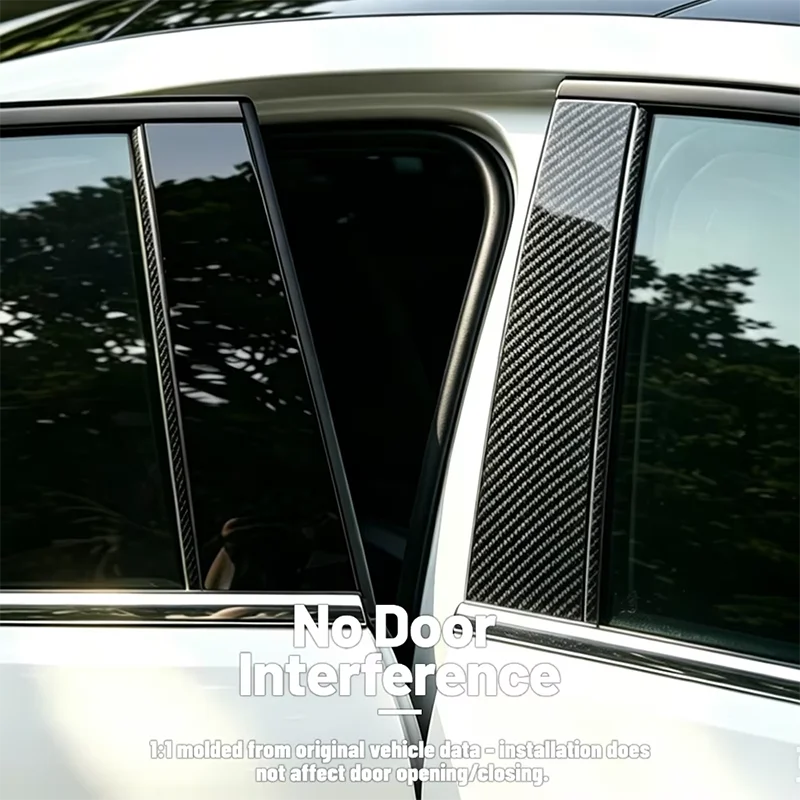 For Kia Cerato YD K3 2013-2018 Glossy Black Carbon Fiber Window Door B C Pillar Post Cover Sticker