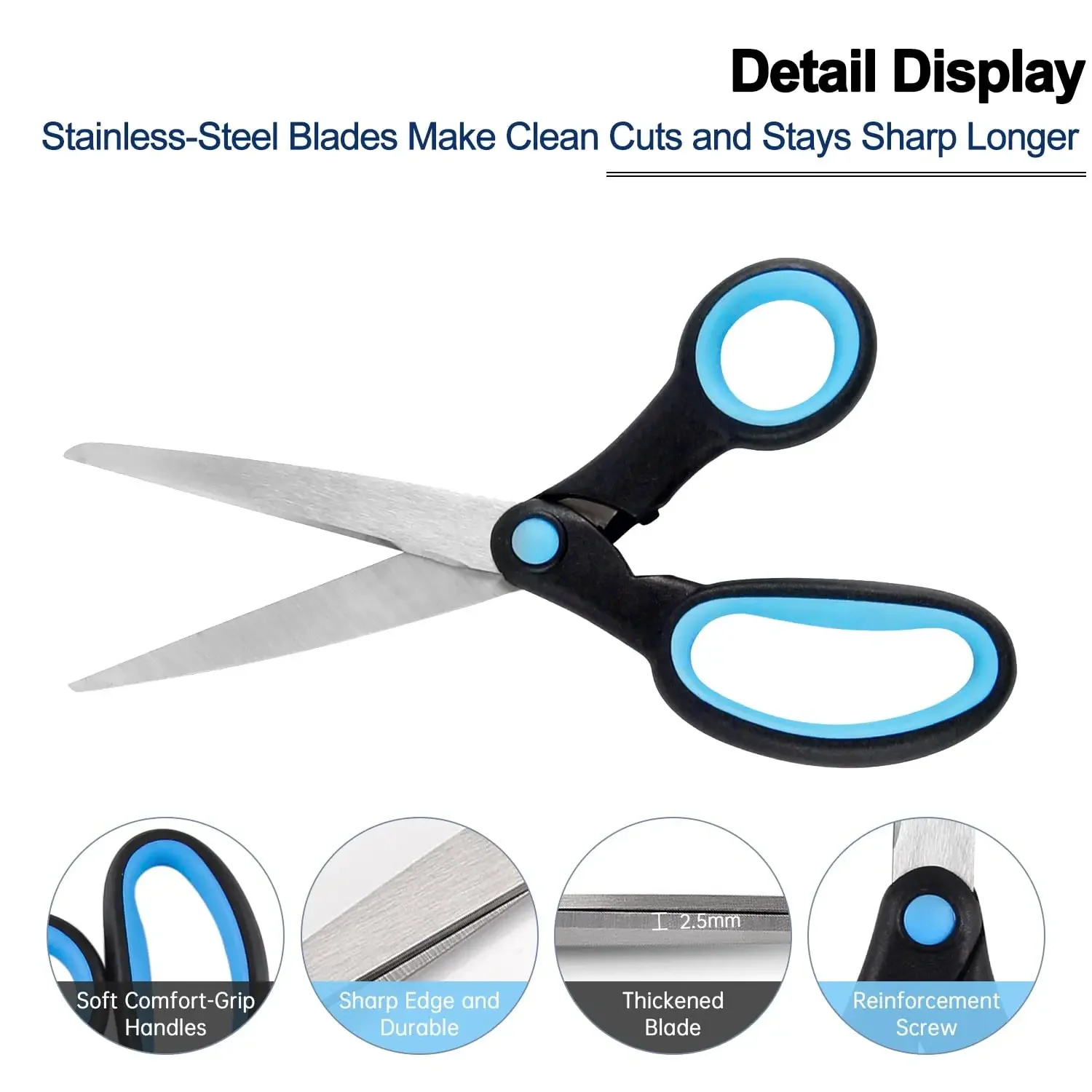 Stoffschere für Linkshänder, 25,4 cm, professionelle, robuste Schneiderschere für Leder, Nähen, Stickerei, Heim-Nähzubehör – Detail 6
