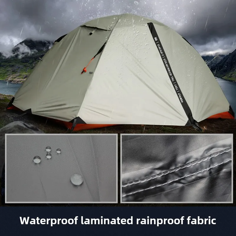 YOUSKY Double Layer Warm Waterproof Outdoor Tent for Hiking and Mountaineering Ultra-Light Aluminum Poles Camping Tent