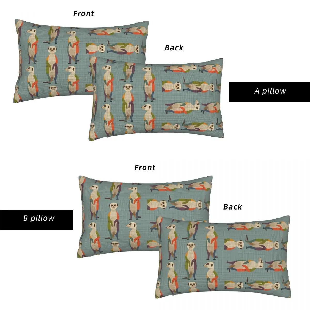 Hello Meerkats Rectangle Linen Pillowcase Cushion Cover Polyester Decorative Bed Home Comfort Throw Pillow