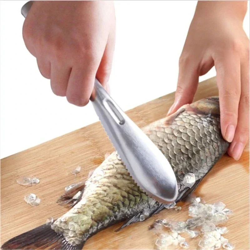 Stainless Steel Fish Scale Cleaner Scraper Fish Scale Peeler Remover Tool Fishes Skin Steel Fish Shaver Remover Cleaning Brush