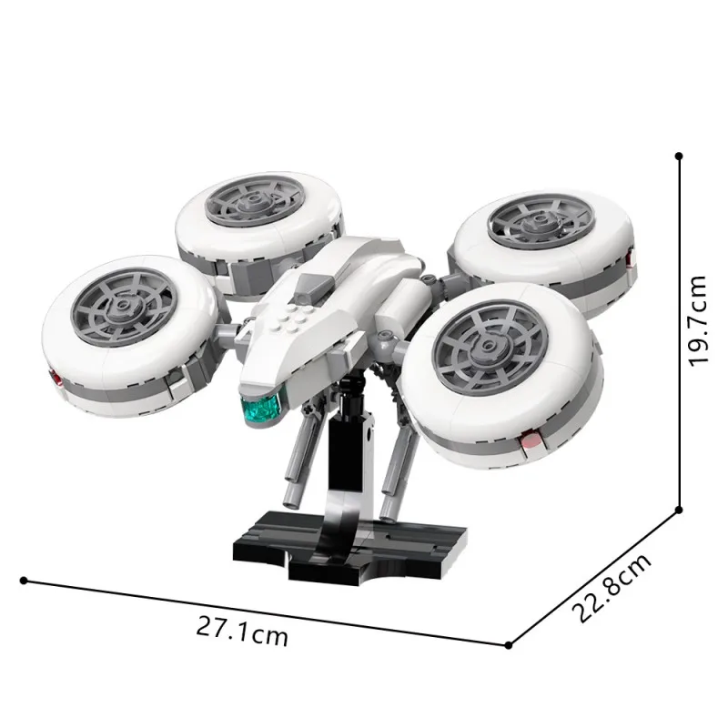 MOC 498PCS Sci-Fi Future Combat Drone Model Military Building Blocks Bricks Tactical Hover Aircraft Adults Fun Man Toys Display