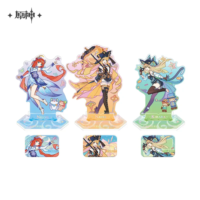 

Game Official miHoYo Genshin Impact Huan Xia Evil Dragon Fairy Tale Country Badge LiPai NiLou Navia Kirara Anime Cosplay Gift