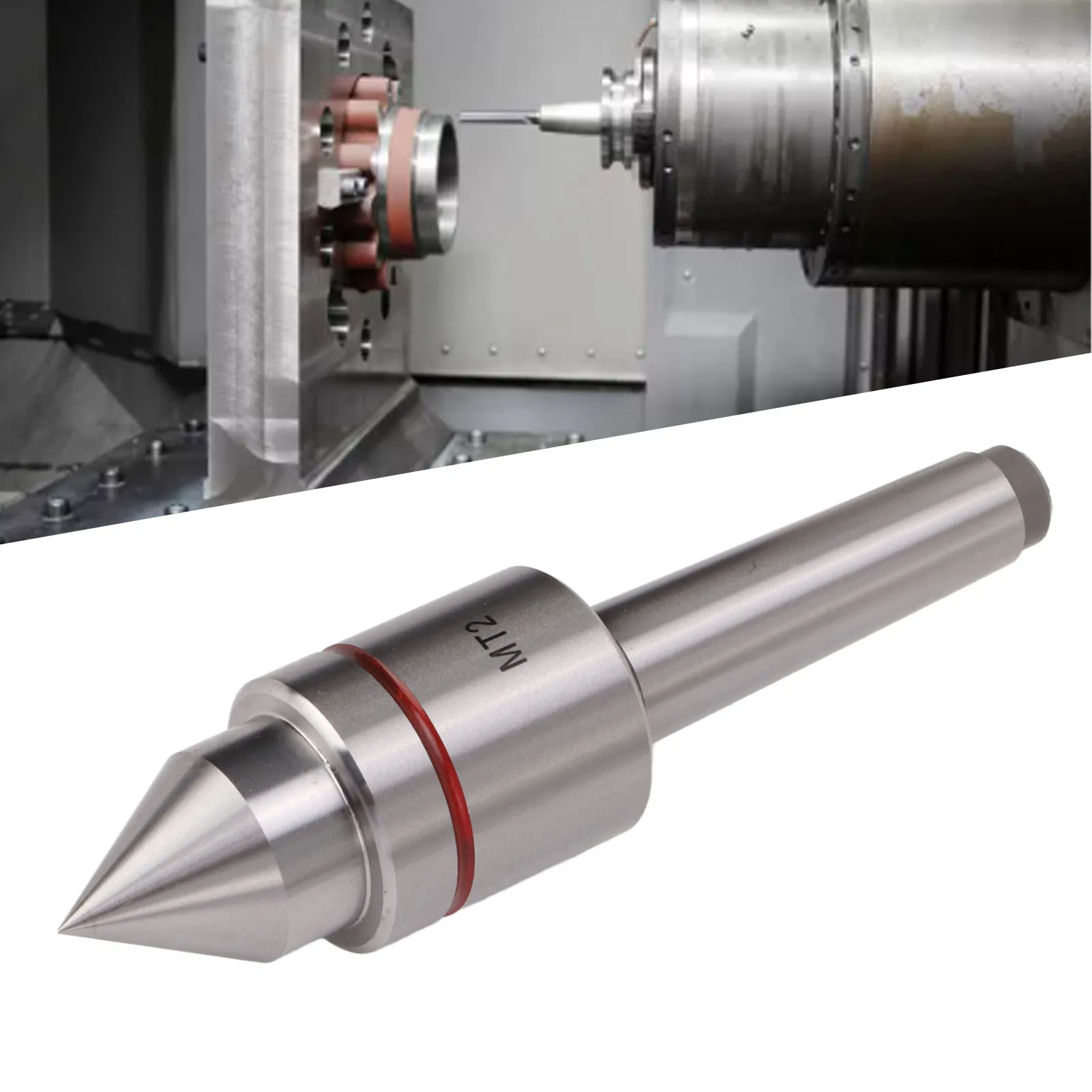 Live Center High Carbon Steel Deep Grooved Ball Bearing 60° Taper MT2 Tool for Lathe Tailstock Center
