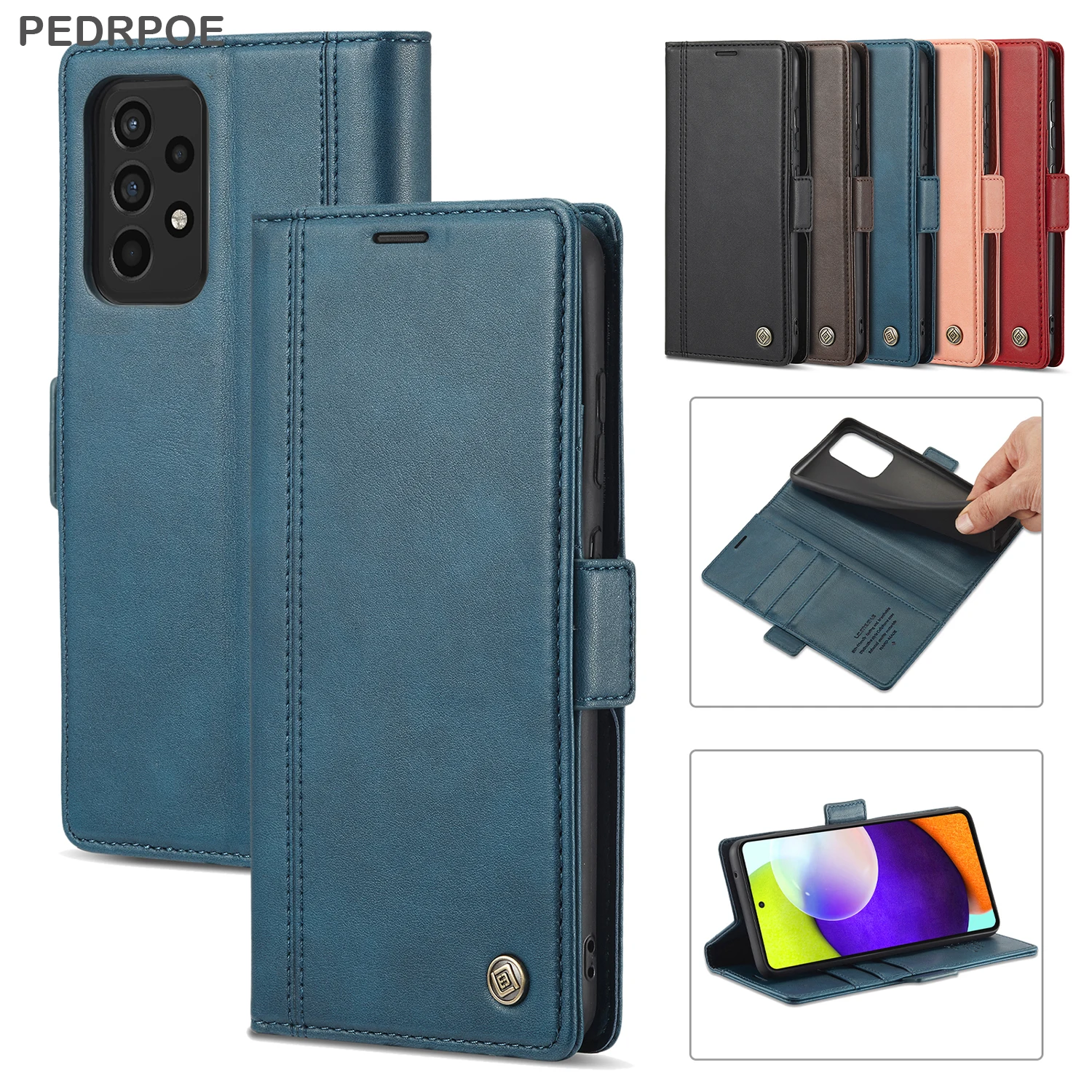 

Роскошный кожаный флип-чехол-кошелек для Samsung Galaxy A72 A71 A53 A52 A51 A32 A22 A13 A12 A02S M70s M40S, чехол-подставка для карт