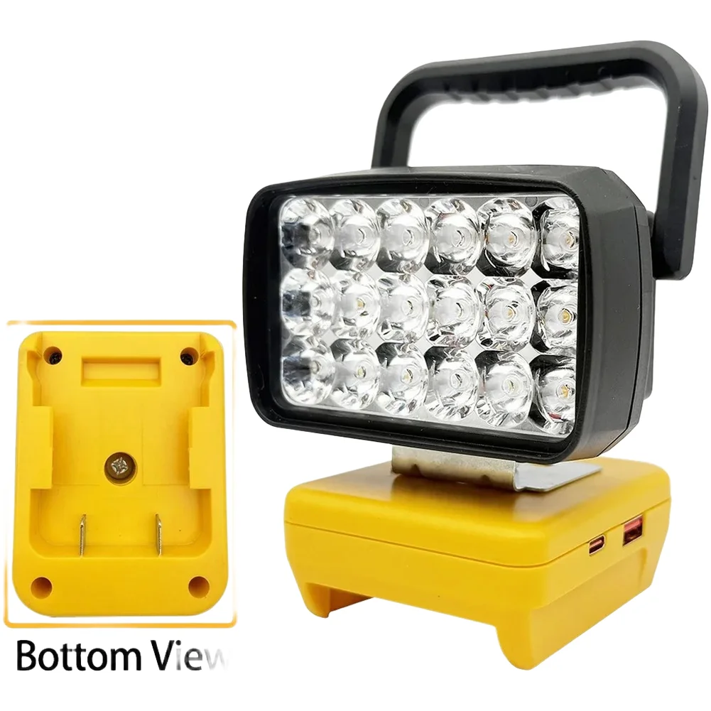 Lampu Kerja Portabel 18 LED dengan Pemutus Tegangan Rendah dan Pegangan Ergonomis Kompatibel dengan Berbagai Model Baterai Lithium 18V 20V