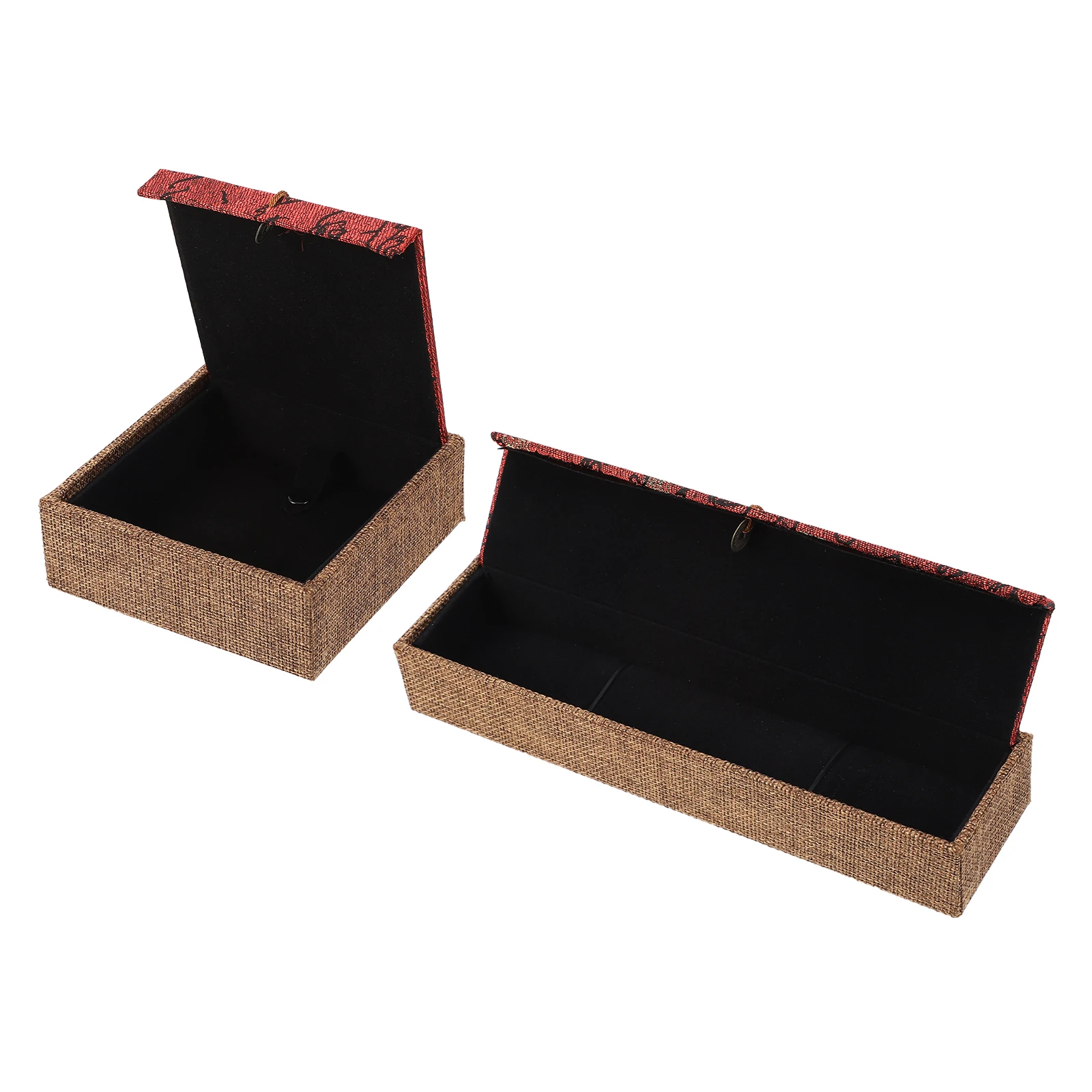 

2 Pcs Necklace Pendant Box Linen Material Portable Jewelry ganizer Storage Case for Earrings Rings Gifts Women Girls Valentine
