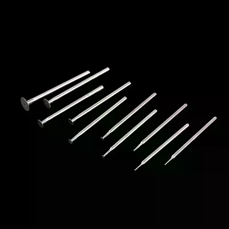10PCS Grinding Bit Accessory Ultra-Thin T Head Shank Diamond Mounted Point Stone Jade Carve Polish Engrave Tool