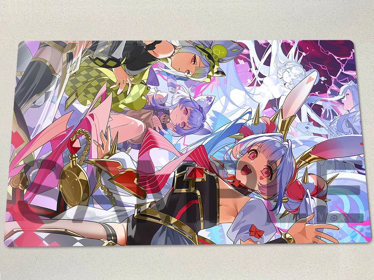 

YuGiOh M∀LICE P White Rabbit Playmat Maliss P Dormouse TCG CCG Mat Board Game Trading Card Game Mat Rubber Mouse Pad Free Bag
