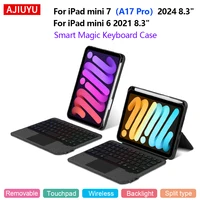 Funda con teclado retroiluminado con panel táctil para iPad Mini 7 A17 Pro 2024 Mini 6 2021 6th 7th Gen 8,3 pulgadas mini7 mini6 cubierta inteligente desmontable