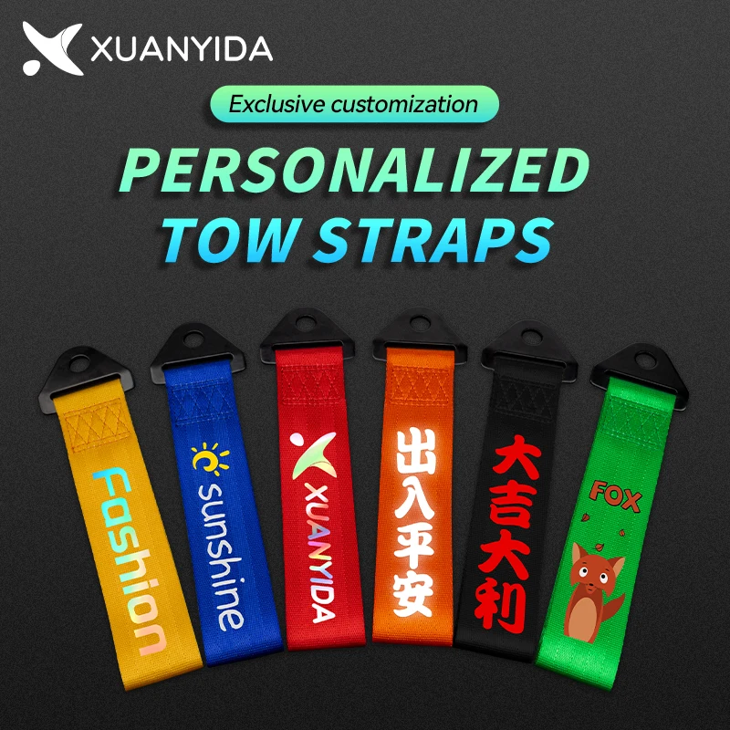 Customized Trailer Strap，Personalized Text And Logo Tow Belt High-Strength Car Nylon Tow Strap Car Accessories