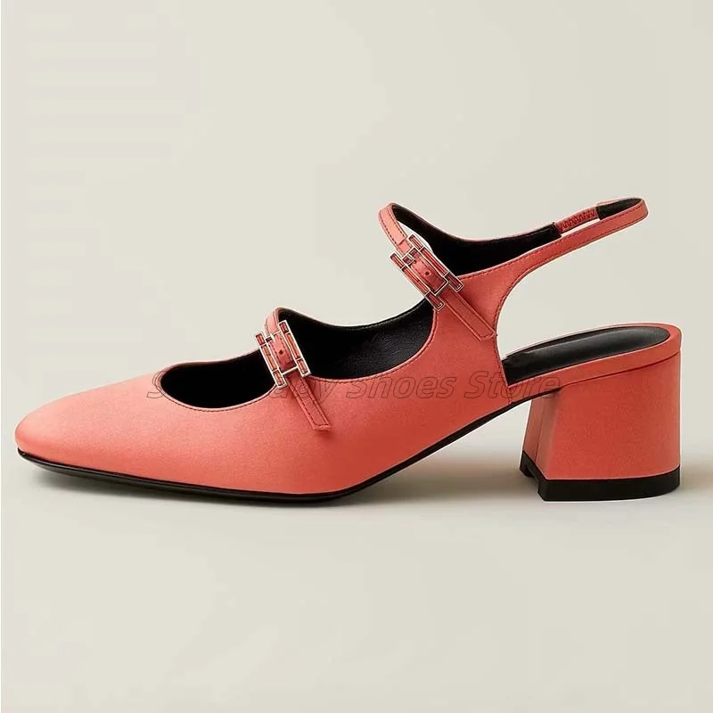 French Sandals Are Fashionable and Versatile Mary Jane Has A Single Buckle Strap and An Empty Back. Women's Foreign Trade