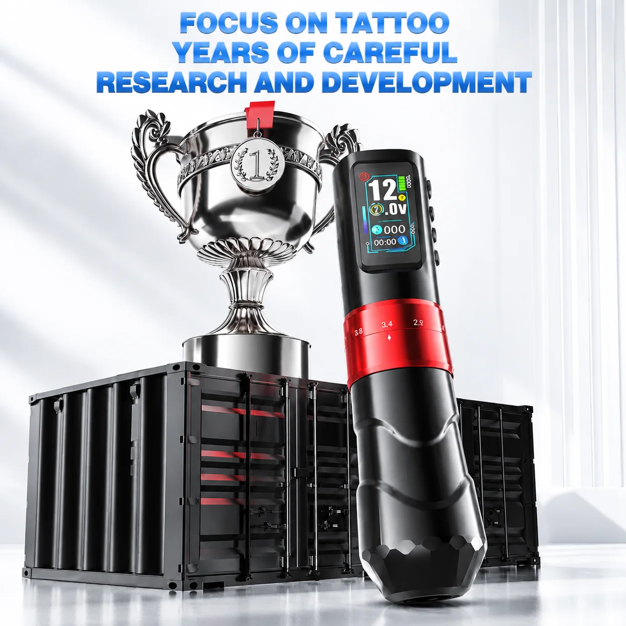 Wireless Tattoo Pen Kit With Dual Batteries Color Screen Display Adjustable Stroke Rotary Machine For Permanent Makeup