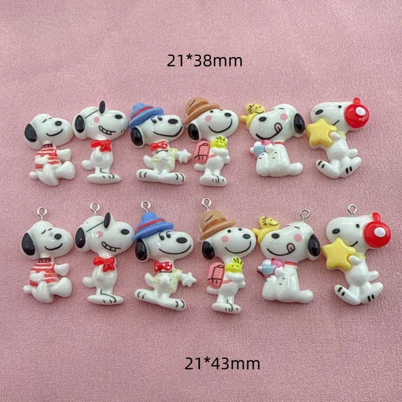 10pcs resin cute little dog pendant, DIY jewelry making earrings, keychain accessories view 6