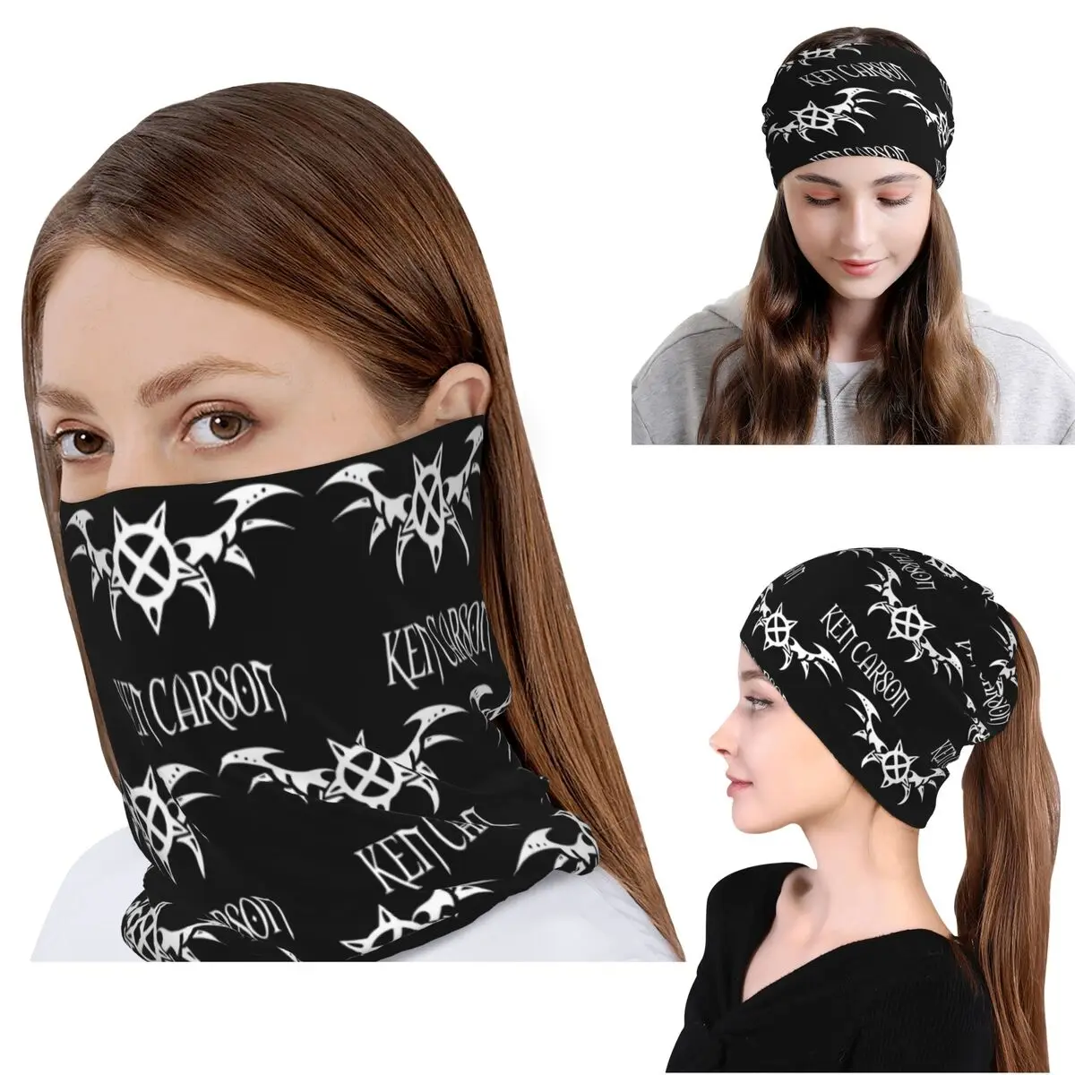 Rapper Ken Carson Merch X Singer Bandana Neck Gaiter Mask Scarf Multi-use Cycling Scarf Beanies Hat for Men Women Adult Winter