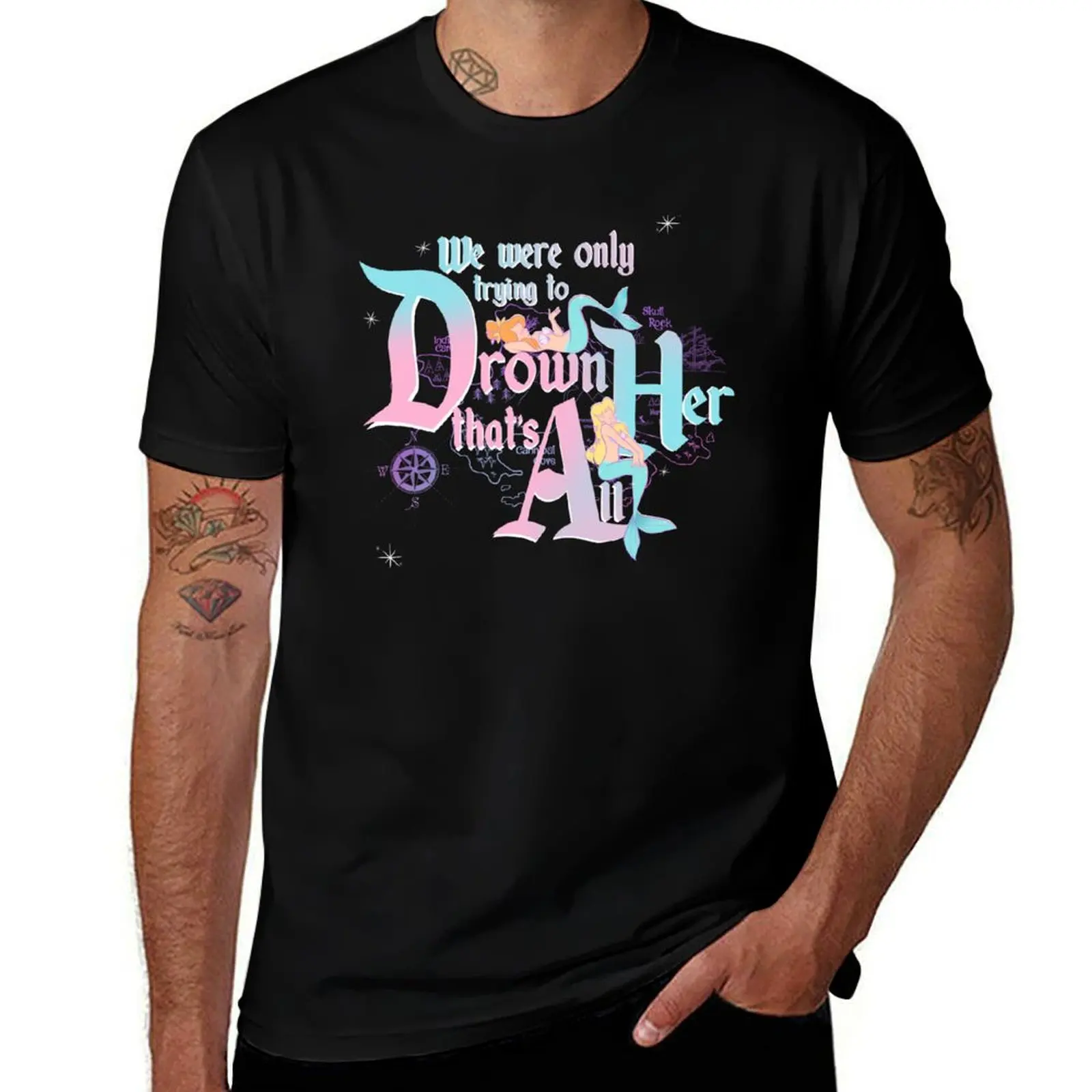 We Were Only Trying to Drown Her ? (Pastel Version) T-Shirt Quick Dry Fishing T-Shirt
