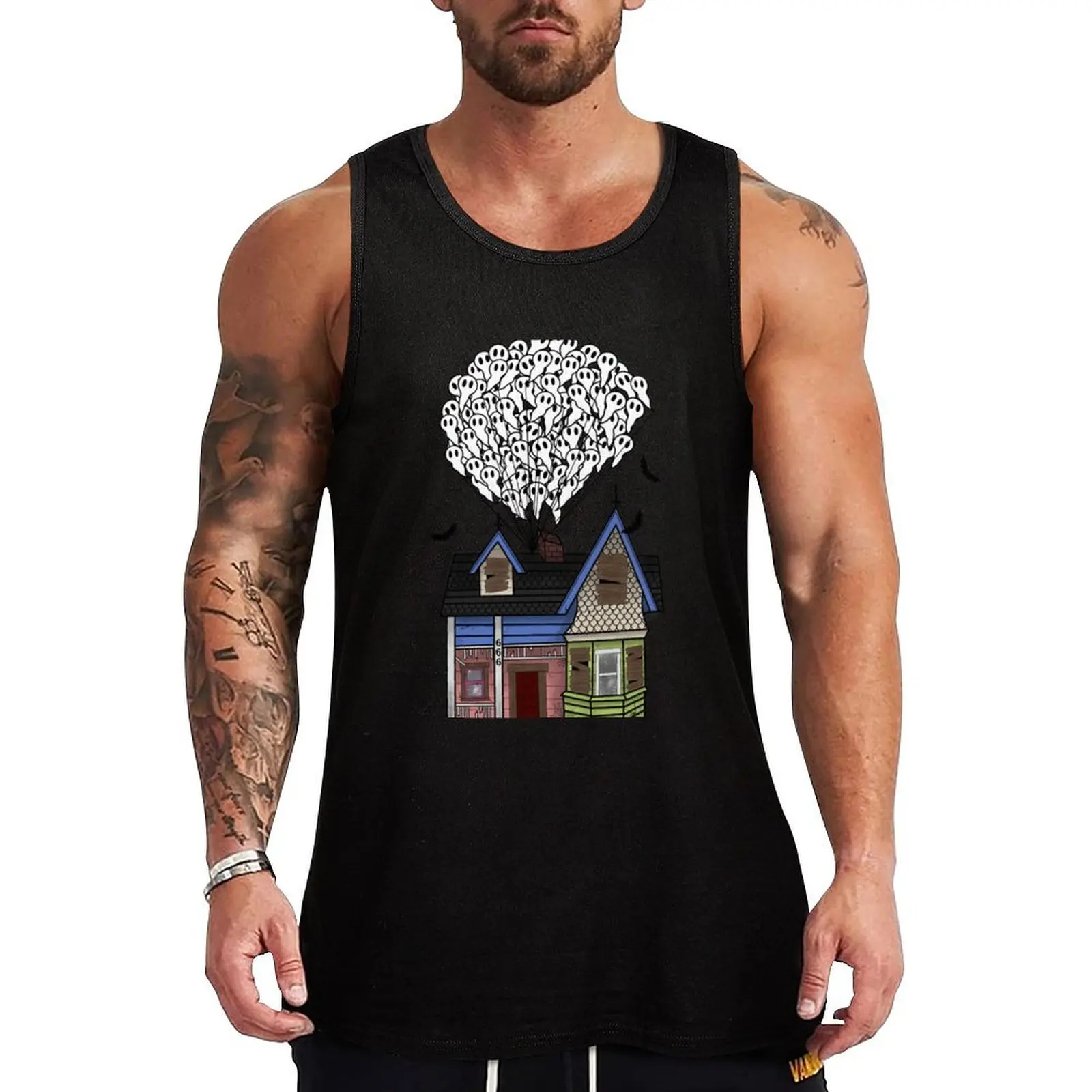 Up but Spooky Tank Top Landscape Print Tank Top Nature Graphic Sleeveless