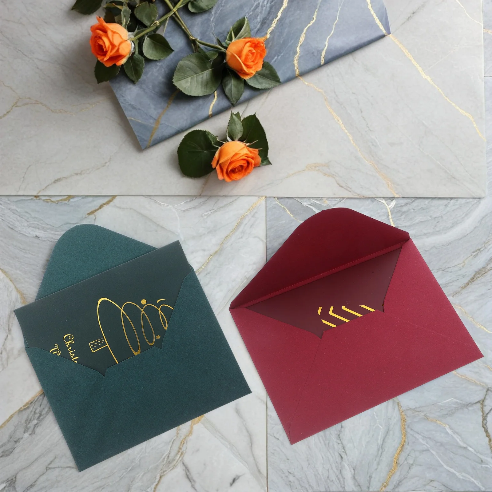 10 個ヴィンテージクリスマスグリーティングカード封筒空白の休日の祝福パーティー用品クリスマス装飾紙カード