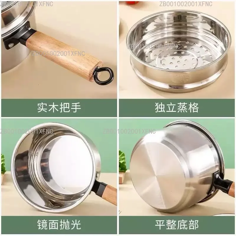 Stainless Steel Double Boiler Pot with Lid for Melting, Heating Milk & Cooking